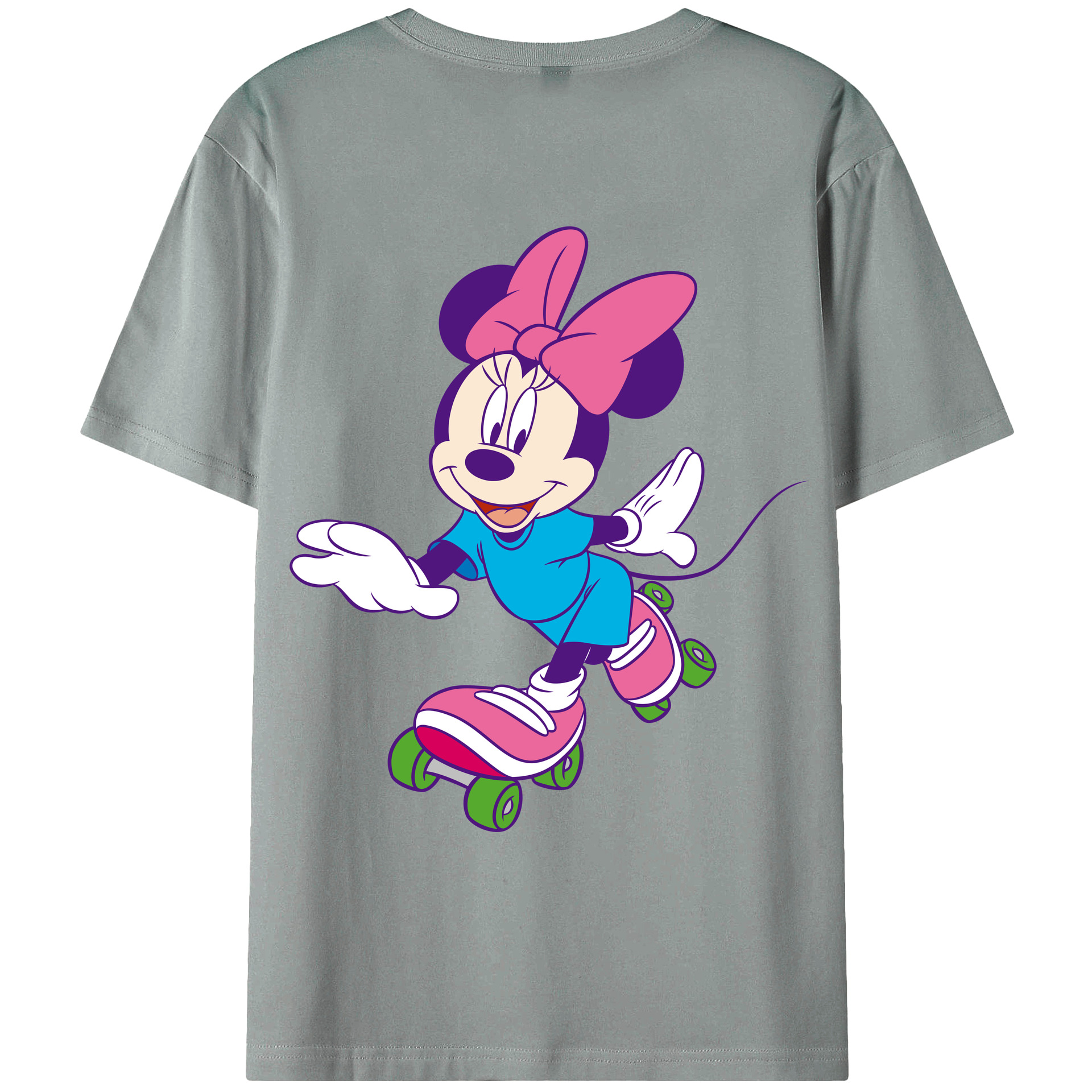 ミッキーマウス Mickey Mouse 綿100％ メンズ半袖Tシャツ（バックプリント） 通気性